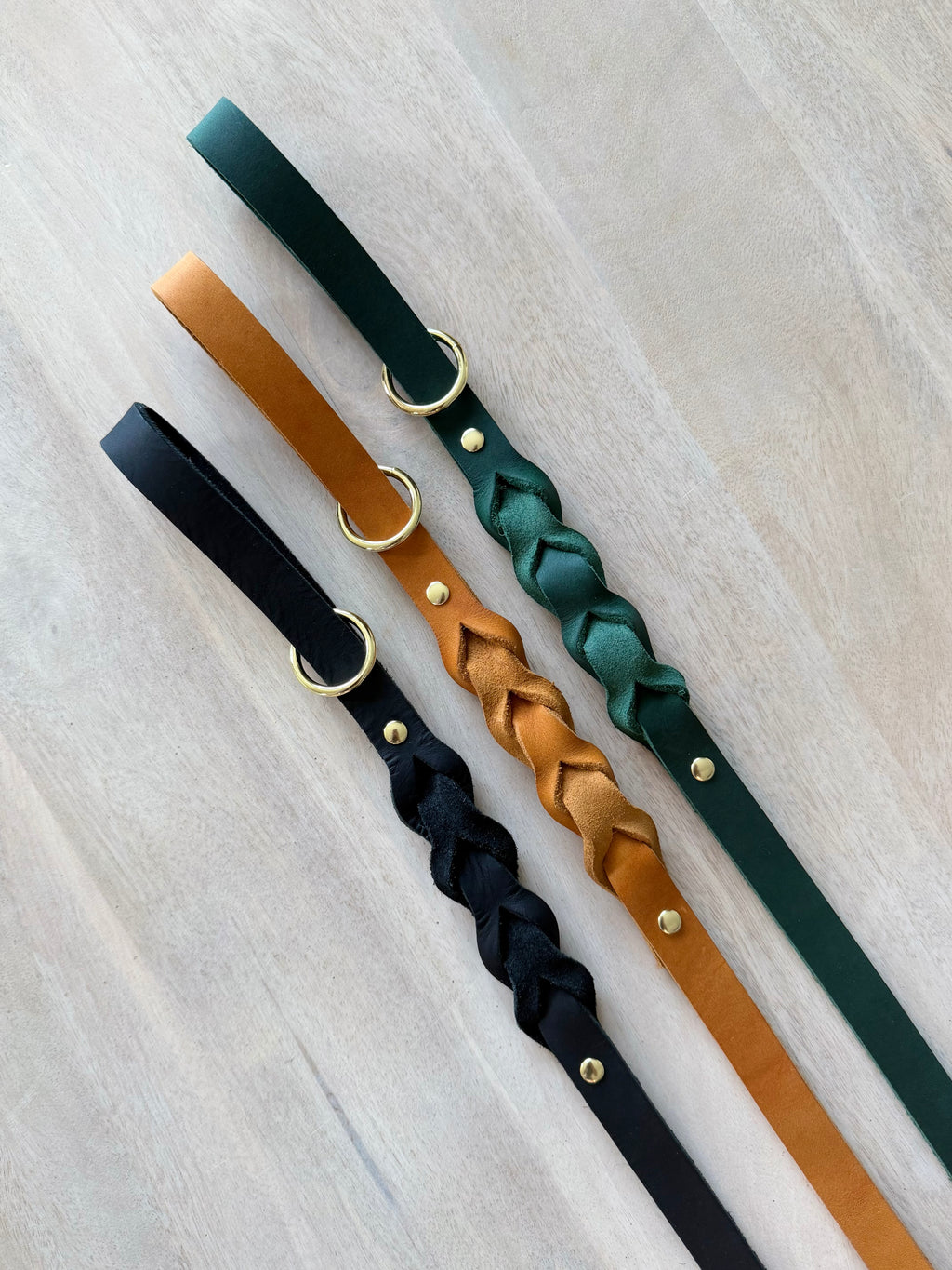 Cognac Brown Leather Dog Leash