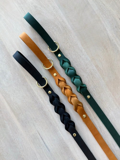 Black Leather Dog Leash