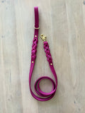 Pink Leather Dog Leash
